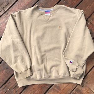 tan champion crew neck